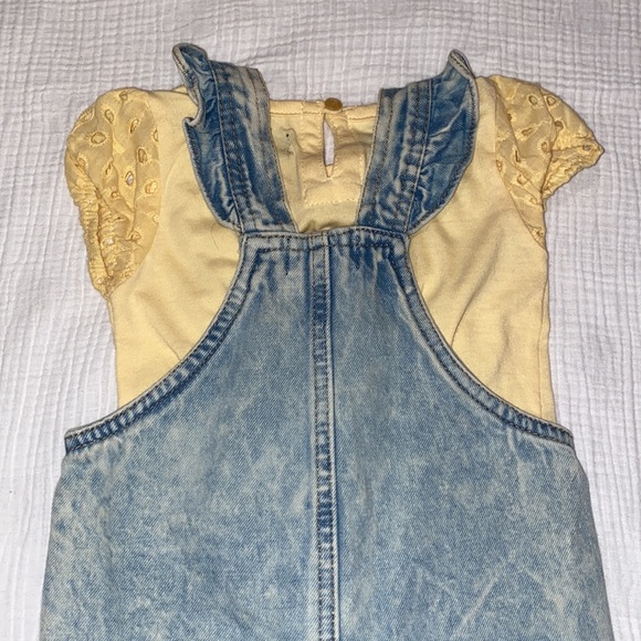 7 for all mankind baby girls overalls with yellow eyelet shirt - Picture 8 of 10